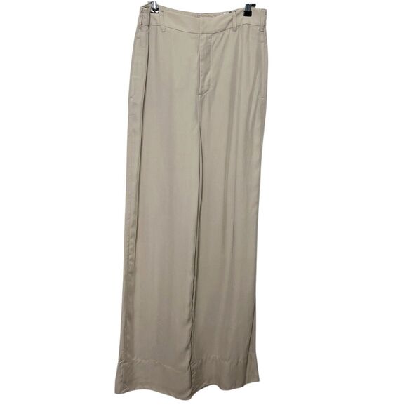 Zara NWT High Rise Wide Leg Trousers Women’s Size Medium Neutral Relaxed Fit - Picture 2 of 14